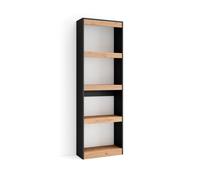 Skraut home Librería efecto madera roble y negro 60x186x25cm