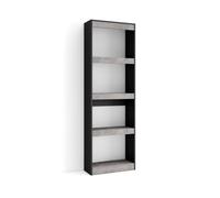 Skraut Home Librería estantería, 60x25x186cm, Salón - Comedor - Oficina, Con Almacenaje, Cemento