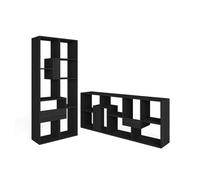 Librería estantería, estanteria libros de pared, 67x31x162cm, con almacenaje, estilo moderno, negro