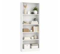 Librería Estantería para Libros Turia con 4 estantes en Color Blanco de 79 x 27 x 204 cm