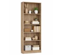 Librería Estantería para Libros Turia con 4 estantes en Color Roble de 79 x 27 x 204 cm