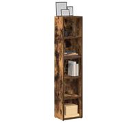 Librería, estantes para CD, 2 piezas. Estante de pie de roble ahumado 21x16x93,5 cm estante archivador de material de madera, estante de almacenamiento para oficina, sala de estar, dormitorio