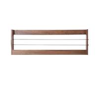 Librería Estantes rectangulares for libros montados en la pared, con sujetalibros de cordón elástico, estante exhibición estantería madera for oficina y hogar Organizador de almacenamiento