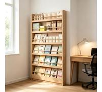 Librería Estrecha 6 Baldas de Madera, Estantería Pared Ahorro Espacio | Librería alta de 6 niveles en para cuentos infantiles, dormitorio y salón.(67.72*27.56*3.94in)