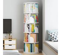 Librería estrecha, estantería de 5 niveles, estantería giratoria de 360°, estantería de almacenamiento de estudio, 46 x 46 x 157 cm, estantería multicapa, presentación perfecta