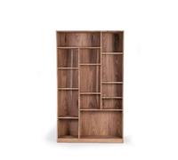 Librería fabricada en madera de acacia, diseñada para combinar estilo y funcionalidad. con unas medidas de 200 cm de alto, 120 cm de ancho y 38 cm de fondo, esta librería ofrece un amplio espacio de a