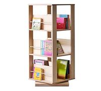 Librería giratoria de varias capas, estantería de pie de madera maciza, estantería giratoria de 360 ° para oficina en casa, estantería de almacenamiento de moda, estantería de aprendizaje