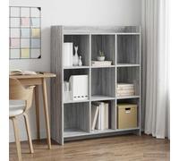 Librería gris Sonoma 87,5 x 30 x 111 cm, tablero de fibra de densidad media | Independiente, rectangular, tablero DM, varios estantes, fácil de instalar