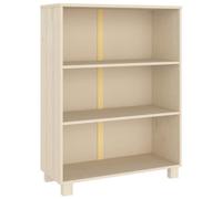 Librería Hamar Ambra 85 x 35 x 112 cm de madera maciza de pino | 3 estantes, tablero de exposición, madera de pino maciza, tablero de fibra de densidad media, fijación a la pared incluida