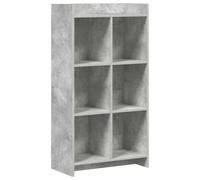 Librería hormigón gris 59 x 30 x 111 cm madera | Soporte independiente, tablero de fibra de densidad media, varios estantes, ángulo recto, fácil montaje, destornillador
