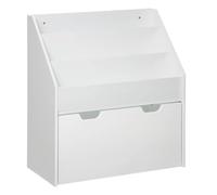 Librería infantil, bandeja con ruedas, blanca H70 cm