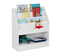 Relaxdays Librería Infantil, Estantería para Niños, 80 x 70 x 30 cm, 5 Estantes Abiertos para Organizar Libros, Blanco