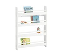 Librería infantil para niños con 4 estanterías estantería de pared blanco h80cm kmb08-k-w sobuy