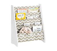 SoBuy Librería Infantil Montessori Estantería Libros Infantil con 4 Estantes y 3 Bolsillos de Tela Biblioteca para Almacenaje de Libros y Juguetes Gris 63x28x76cm KMB50-HG