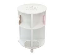 Atmosphera - Estantería Redonda con Ruedas para organizar Libros - Habitación Infantil (Blanco y Rosa)