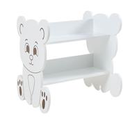 Librería infantil tårnby con forma de oso 60 x 56 x 56 cm mdf blanco [en.casa]