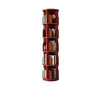 Librería Librería Giratoria De 360° Estantería Giratoria Independiente De Madera Maciza con Diseño De Deflector Estantería Estrecha para Libros Organizador para Decoración De Espacios Pequeños (Rojo 3