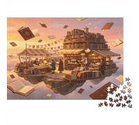 Librería Mágica Puzzle de 1000 Piezas Cartón Puzzle para Adultos Escena Fantasía Onírica Relajación Decoración Hogar Regalo Familia Enfoque 52x38cm/1000pcs