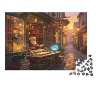 Librería Mágica Puzzle de 1000 Piezas Puzzle para Adultos Papel Calle Vintage Relajación Enfoque Decoración Hogar Regalo 38x26cm/1000pcs