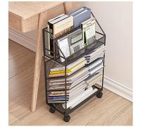 Librería móvil con Ruedas, estantería Multifuncional de Metal Abierta de 5 Capas para Estudiantes Que estudian en el Dormitorio, Sala de Estar, hogar, Escuela