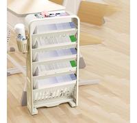 Librería móvil, Estantería rodante con ruedas Carro for estantería multifuncional de plástico giratorio y desmontable Organizador escritorio for junto a la mesa(White)