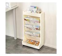 Librería móvil, Organizador de estantes for libros con ruedas Carro estante for móvil estantería 6 niveles lateral escritorio for oficina, dormitorio, aula, rosa, 5(Yellow,5 tier)