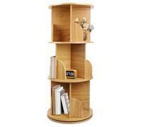 Librería para niños, estante giratorio de 3 niveles para libros y juguetes, estantería giratoria de 360° sobre pie para niños y adultos, 40 x 40 x 98 cm (madera)