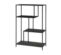 Librería reisjärvi de 4 niveles acero 115x75x35cm - negro mate [en.casa]