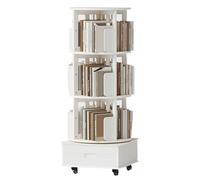 Libreria smontabile in Legno massiccio Libreria a più livelli da Terra con struttura di contenimento Chiusa e ruote universali(Walnut Colored,119 * 49cm)