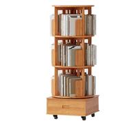 Libreria smontabile in Legno massiccio Libreria a più livelli da Terra con struttura di contenimento Chiusa e ruote universali(Blanco,119 * 49cm)