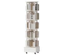 Libreria smontabile in Legno massiccio Libreria a più livelli da Terra con struttura di contenimento Chiusa e ruote universali(Walnut Colored,182 * 49cm)