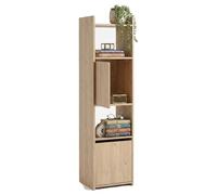 Librería Tormes, Estantería con 2 Puertas y 2 Estantes, Color Jakcson Hickory, 40 x 35 x 155 cm