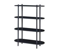 [en.casa] Estantería Independiente Øvre de 4 Niveles Librería con 4 Estantes Mesa Consola para Salón Entrada Oficina Metal/Aglomerado 108x80x30cm - Negro