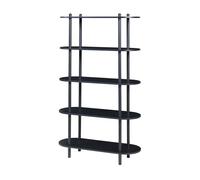 Librería øvre con 5 estantes metal 139x80x30cm - negro [en.casa]