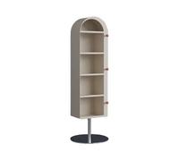 Librerías Estantería creativa giratoria de hierro for el hogar, estante almacenamiento multiusos for suelo con espejo cuerpo entero(Blanco)
