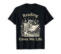 Librero Esqueleto Bibliófilo Ratón de Biblioteca Leer Libros Camiseta