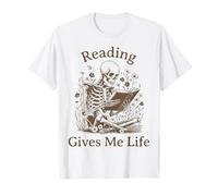 Librero Esqueleto Bibliófilo Ratón de Biblioteca Leer Libros Camiseta