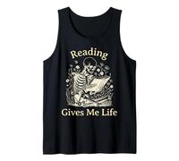 Librero Esqueleto Bibliófilo Ratón de Biblioteca Leer Libros Camiseta sin Mangas