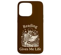 Librero Esqueleto Bibliófilo Ratón de Biblioteca Leer Libros Carcasa para iPhone 15 Pro MAX