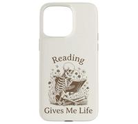 Librero Esqueleto Bibliófilo Ratón de Biblioteca Leer Libros Carcasa para iPhone 15 Pro MAX