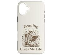 Librero Esqueleto Bibliófilo Ratón de Biblioteca Leer Libros Carcasa para iPhone 16 Plus