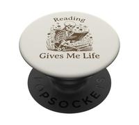 Librero Esqueleto Bibliófilo Ratón de Biblioteca Leer Libros PopSockets PopGrip Adhesivo