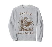 Librero Esqueleto Bibliófilo Ratón de Biblioteca Leer Libros Sudadera