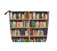 Librero reutilizable para biblioteca de aperitivos, bolsas de impresión, bolsa de aseo de viaje de gran capacidad, bolsas de maquillaje con cremallera