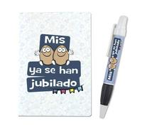Libreta A-6 + Boli "Mis huevos ya se han jubilado" mundohuevo