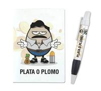 Libreta A-6 + Boli "Narcos" versión mundohuevo