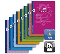 Cuaderno Libreta LAMELA Din-A4 50H Cuadrovía 4 mm. Tapa Básica Surtido