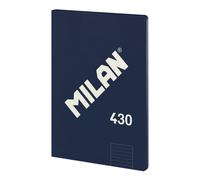 MILAN® Libreta encolada A4, papel pautado a líneas, 48 hojas A4, papel de 95gr/m² serie 1918, azul marino