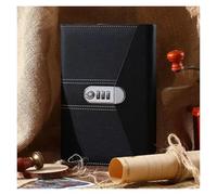 Libreta A5 con candado, notas, estudiante, chica, privacidad, contraseña secreta, 240 páginas, manual, agenda de oficina, planificador, papelería escolar Para Organizar y Tomar Notas(Black)