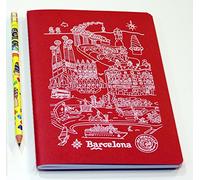 LIBRETA BARCELONA WATERFRONT & GAUDÍ. COLOR: ROJO. 14 x 21 CM.